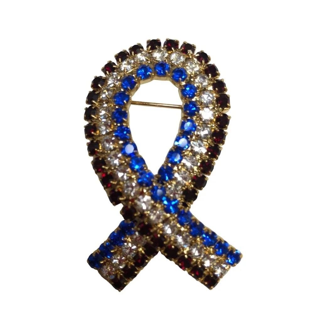 Rhinestone USA Ribbon Pin - Fourth of July - NWB